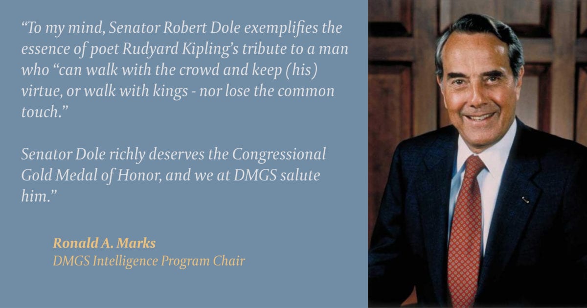 Ronald Marks: Senator Bob Dole – Congressional Gold Medal of Honor
