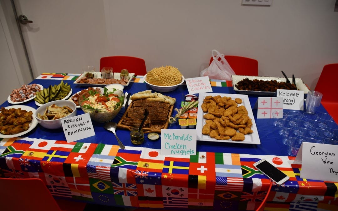 CULTURAL EXCHANGE POTLUCK FEATURING MEALS FROM INTERNATIONAL STUDENTS HELD AT DANIEL MORGAN GRADUATE SCHOOL