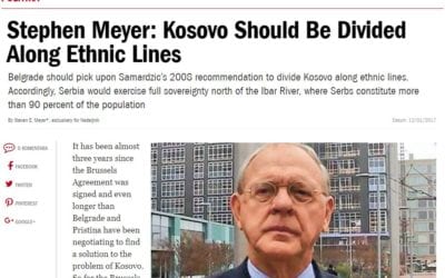 Stephen Meyer: Kosovo Should Be Divided Along Ethnic Lines (Nedeljnik article)